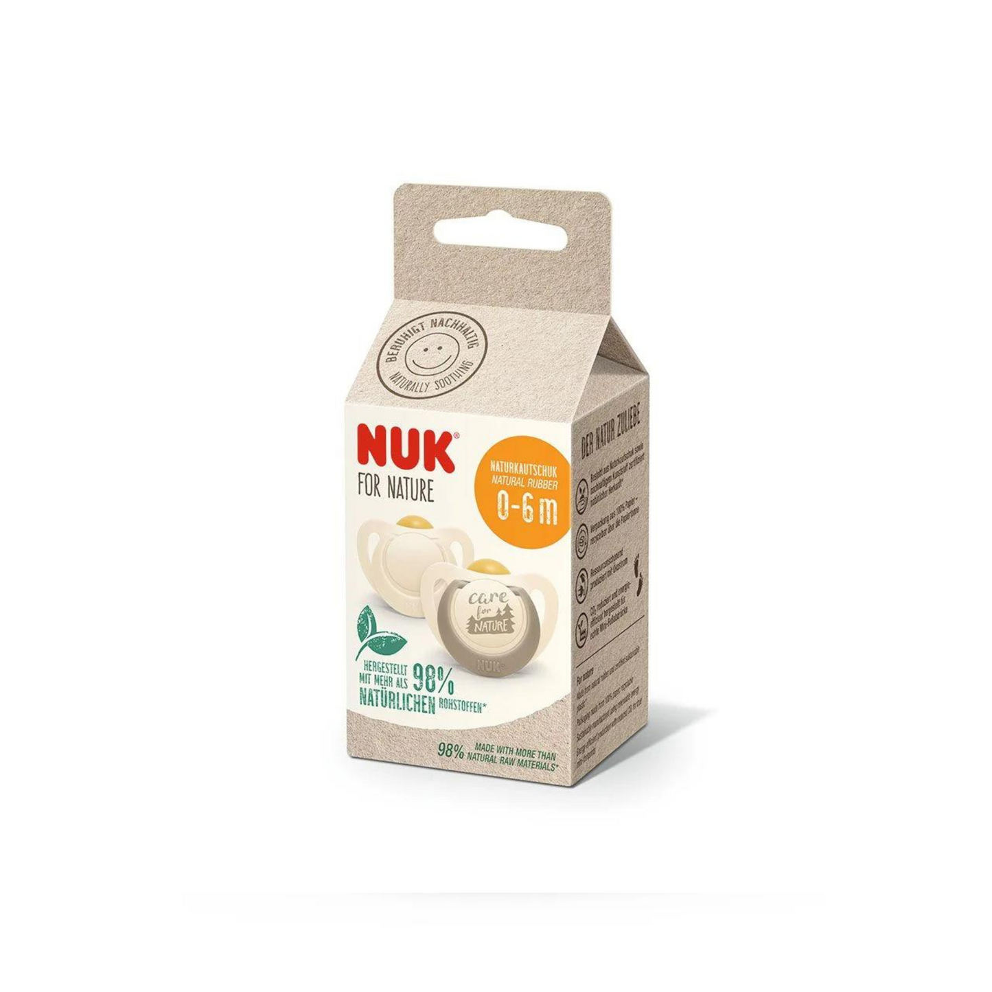 Pack of 2 Nuk for Nature Latex Pacifiers - Gray