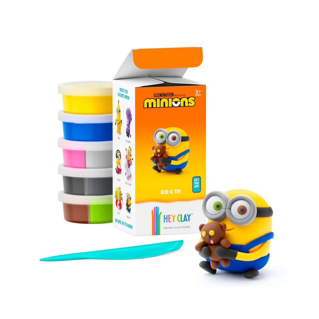 Set de 5 Potes de Arcilla para Modelar: Minions - Bob & Tim