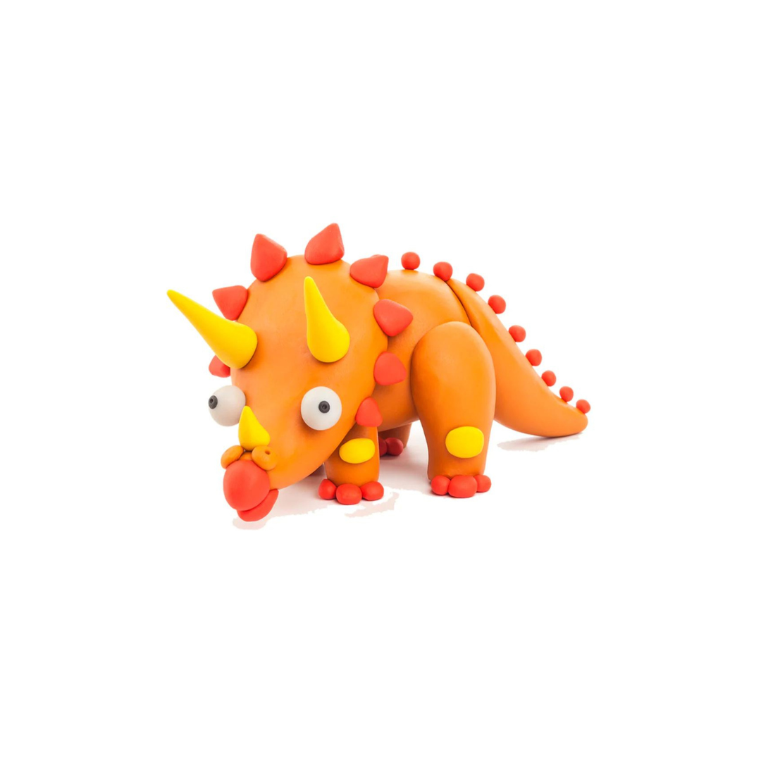 Set de 3 Potes de Arcilla para Modelar: Dinosaurio - Triceratops