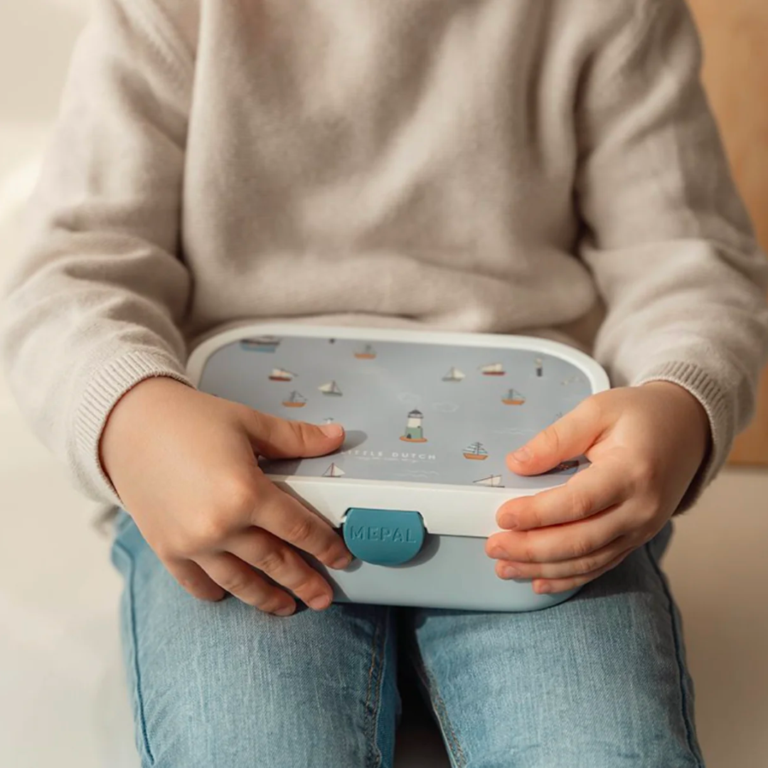 Lunch Box + Pop-Up Bottle Set - Boats - Little Dutch