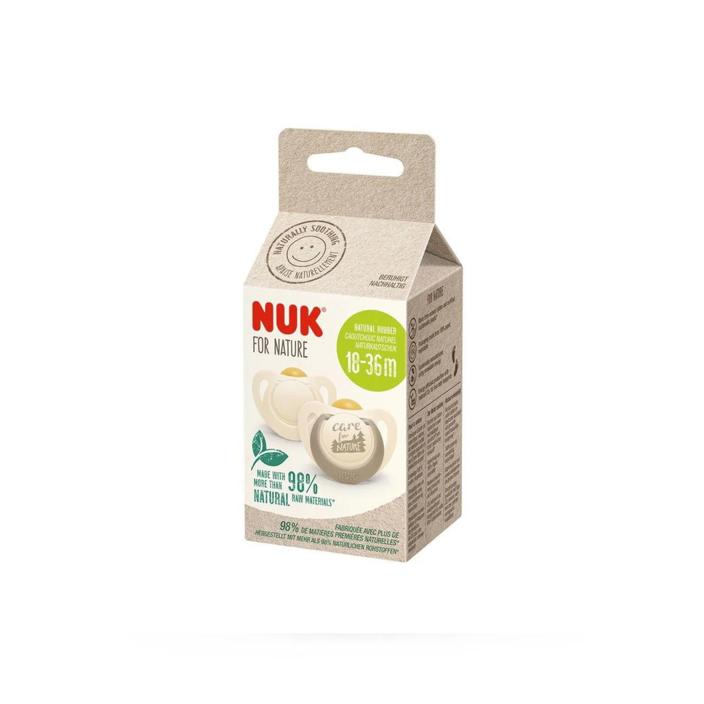 Pack of 2 Nuk for Nature Latex Pacifiers - Gray