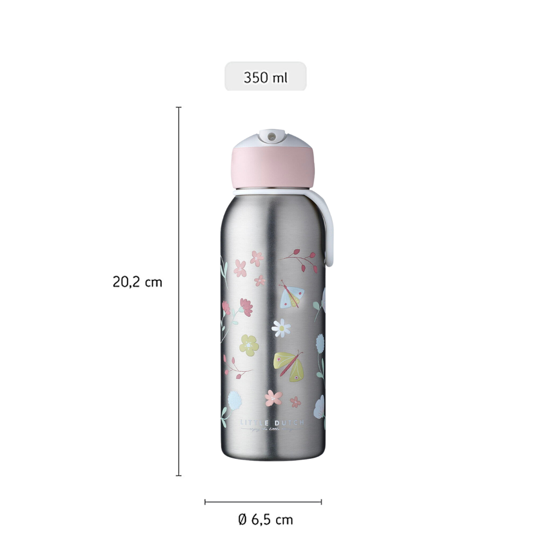 Botella Térmica Flip-Up 350 ml - Flores - Little Dutch