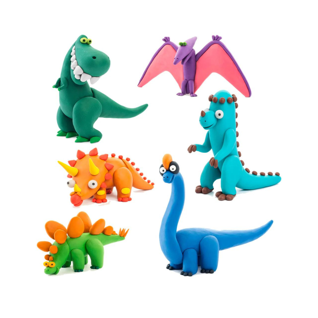 Set de 15 Potes de Arcilla para Modelar: Dinosaurios