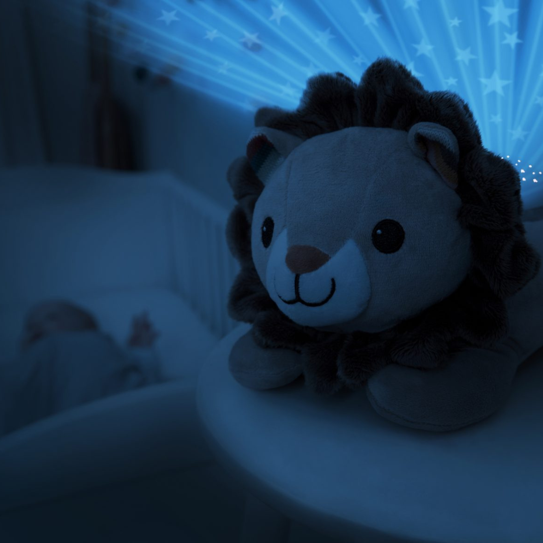 Peluche con Proyector de Estrellas y Melodías Relajantes - Leo the Lion