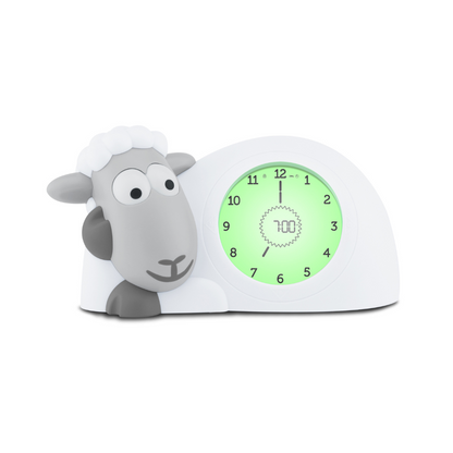 Kids Sleep Educator Clock &amp; Night Light - Sam The Sheep - Grey