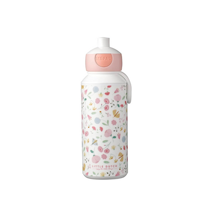 Pop-Up Water Bottle 400 ml - Flowers - Little Dutch 