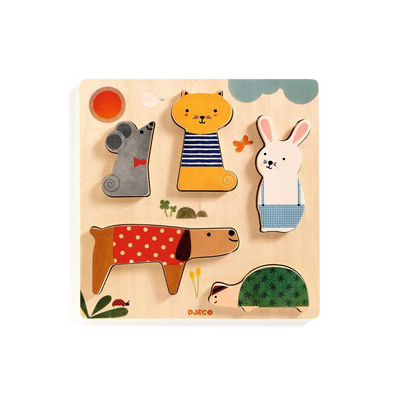 Puzzle Madera Relieve - Mascotas