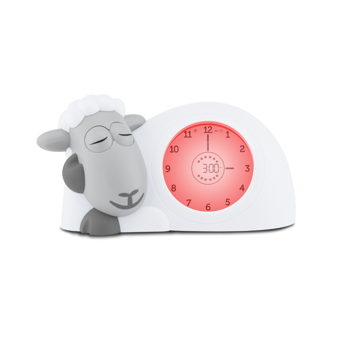 Kids Sleep Educator Clock &amp; Night Light - Sam The Sheep - Grey