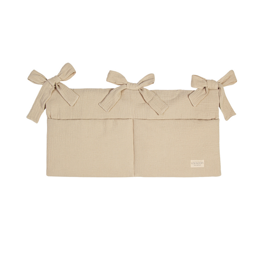 Organic Cotton Muslin Crib Organizer - Beige