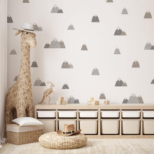 Decorative Wall Stickers - Taupe and Grey Volcanoes