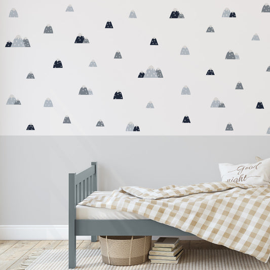 Decorative Wall Stickers - Blue and Light Blue Volcanoes