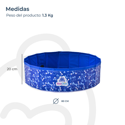 Piscina Bañera Plegable para Mascotas Azul | Bebesit