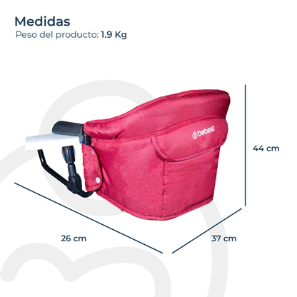 Silla de Comer Eat & Bear - Sujeción de Mesa Portable - Roja | Bebesit
