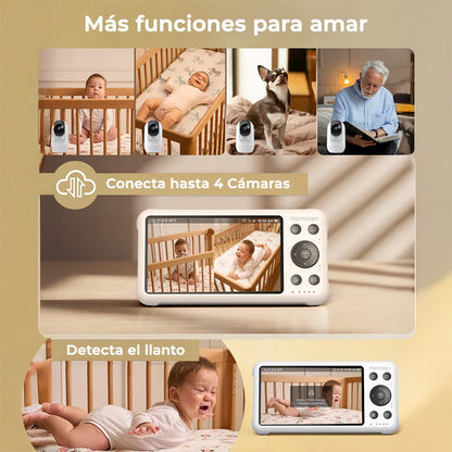Monitor de bebé Wi - Fi con pantalla HD de 5" - MOMCOZY - Mini Nuts - Expertos en sillas de auto y coches de paseo