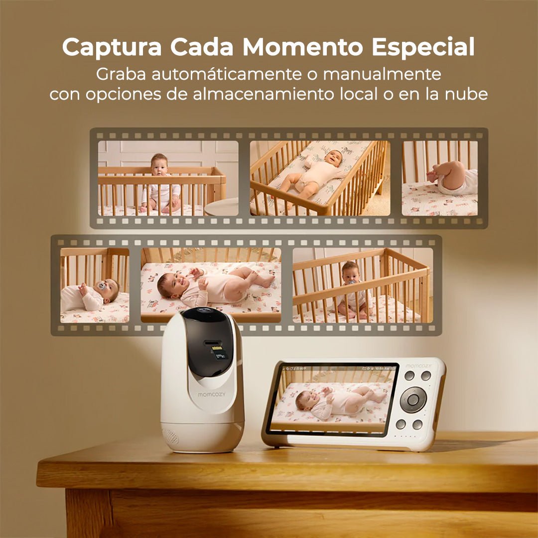 Monitor de bebé Wi - Fi con pantalla HD de 5" - MOMCOZY - Mini Nuts - Expertos en sillas de auto y coches de paseo