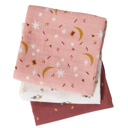 Juego de 3 Mantas Muselinas - Après la Pluie | Moulin Roty