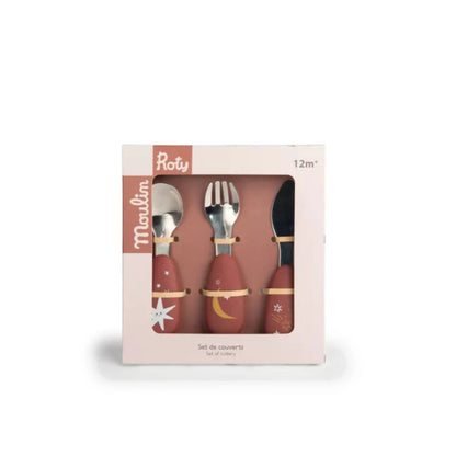 Set de Cubiertos de Acero con Mango de Silicona - Après la Pluie | Moulin Roty