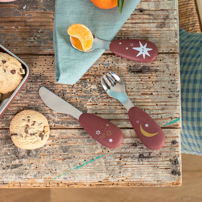 Set de Cubiertos de Acero con Mango de Silicona - Après la Pluie | Moulin Roty