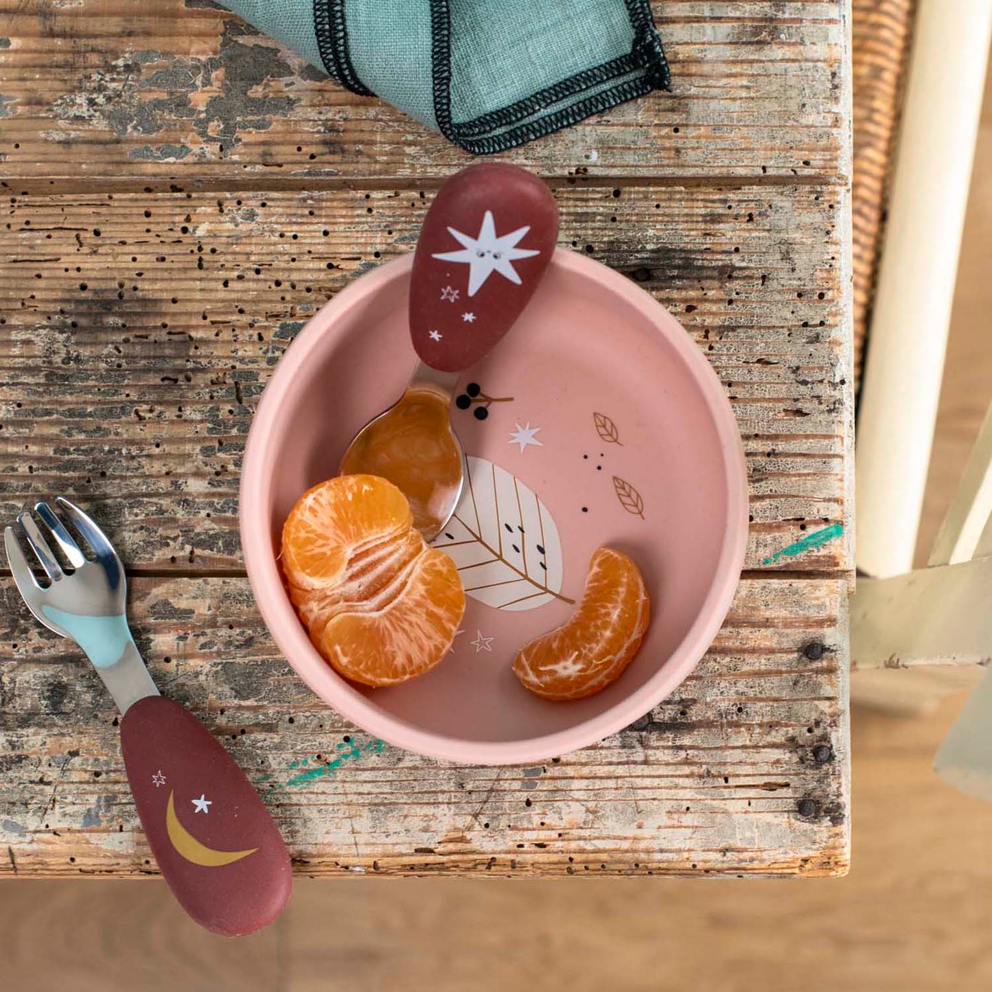 Set de Cubiertos de Acero con Mango de Silicona - Après la Pluie | Moulin Roty