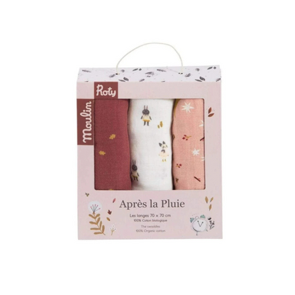 Juego de 3 Mantas Muselinas - Après la Pluie | Moulin Roty