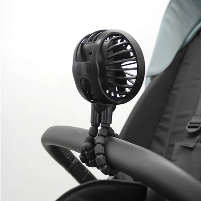 Ventilador 360° Multifuncional para Auto y Coche Bebé Montable