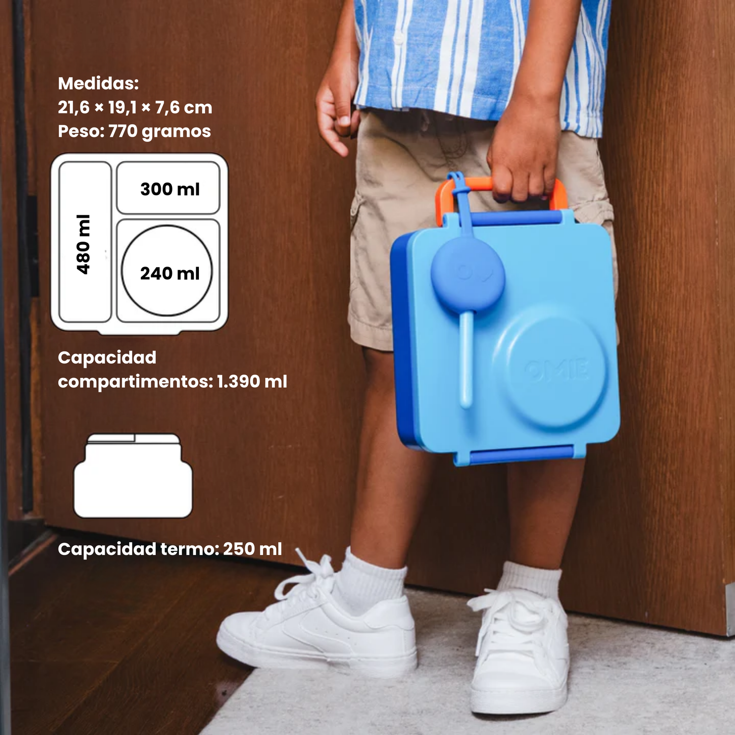 OmieBox® – Lonchera Térmica Infantil con Termo Integrado - Blue Sky | Omie