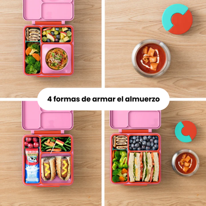 OmieBox® – Lonchera Térmica Infantil con Termo Integrado -  Pink Berry | Omie
