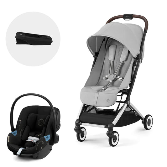 Travel System: Orfeo Stroller + Aton G Nido Chair + G Base - Moon Black 