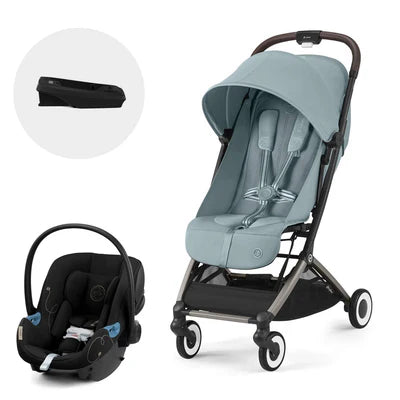 Travel System: Coche Orfeo + Silla Nido Aton G + Base G - Stormy Blue