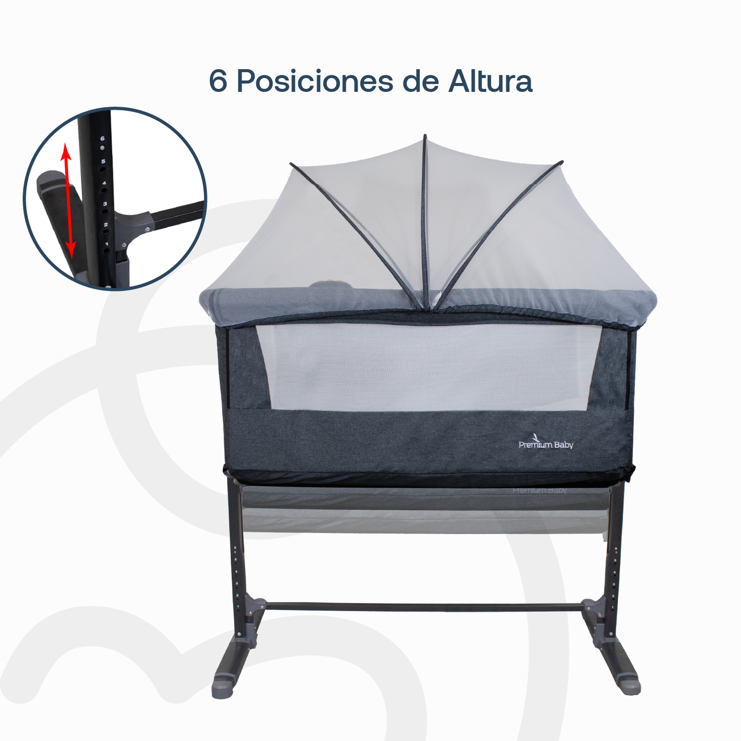 Cuna Colecho Con Dispositivo de Vibración Premium Baby Mix - Gris | Bebesit