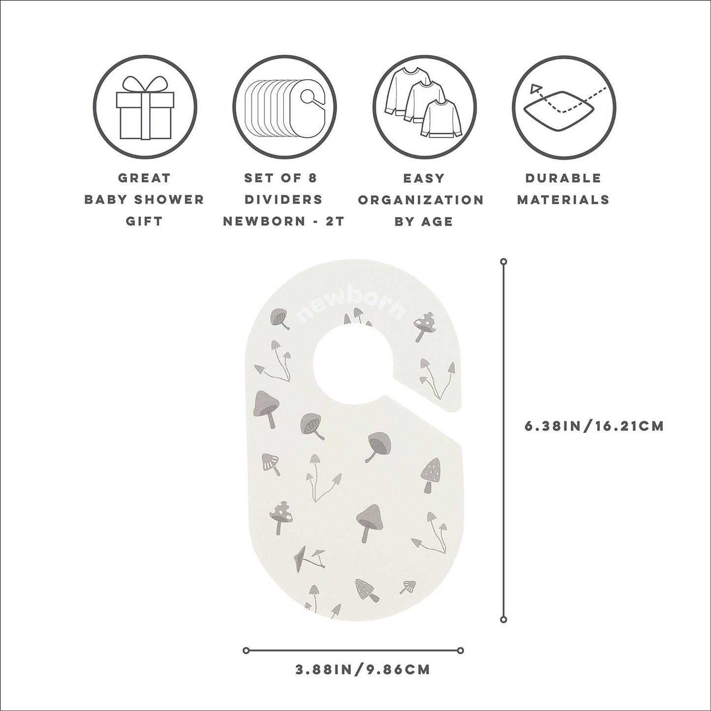 Set de Separadores + Set de 15 Colgadores de Terciopelo Antideslizantes para Ropa de Bebés y Niños - Crema | 3 Sprouts (Copia)