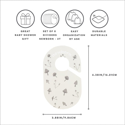 Set de Separadores + Set de 15 Colgadores de Terciopelo Antideslizantes para Ropa de Bebés y Niños - Crema | 3 Sprouts (Copia)