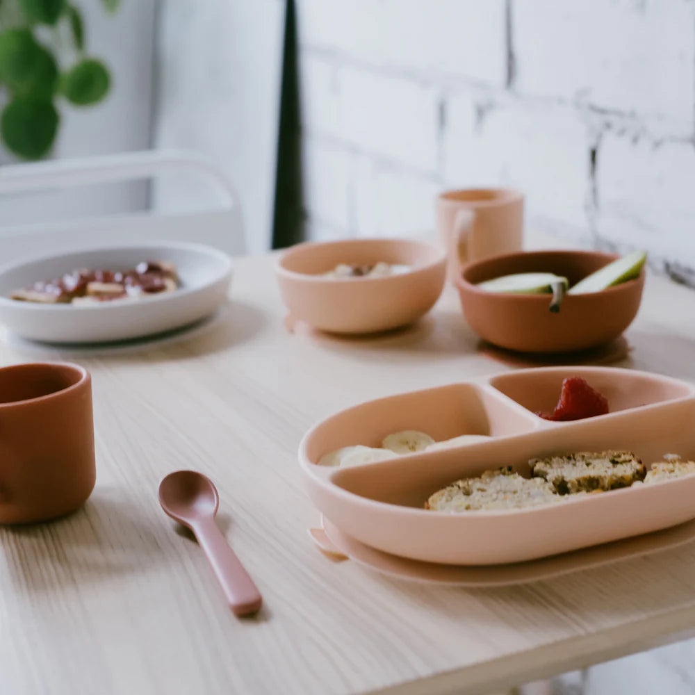 Set de 2 Bowls de Silicona Bambino - Rosado Claro y Terracota