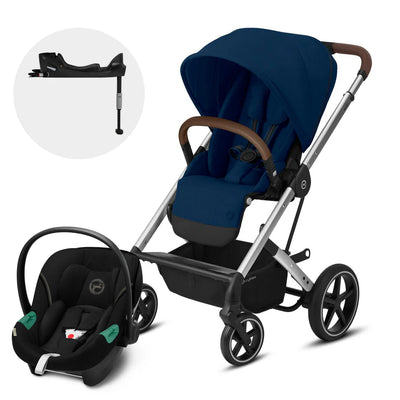 Travel System: Balios S Lux 2.0 + Silla Aton S2 + Base - Navy Blue