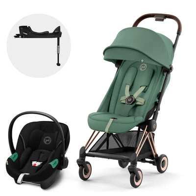 Travel System: Coya + Silla Aton S2 + Base - Leaf Green