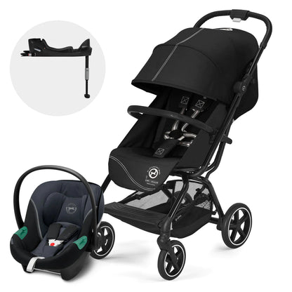 Travel System: Eezy S Plus 2 Car + Aton S2 Chair + Base - Moon Black