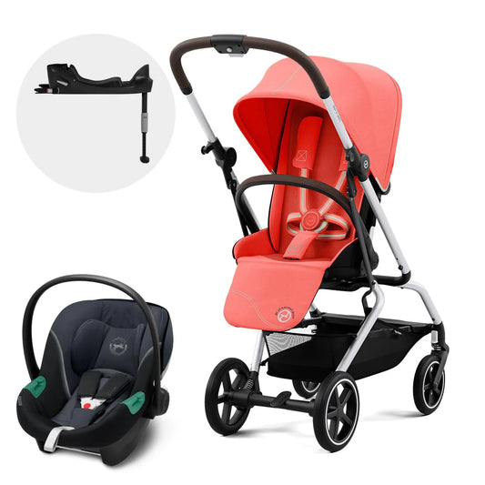 Travel System: Eezy S Twist Plus + Silla Aton S2 + Base - Hibiscus Red
