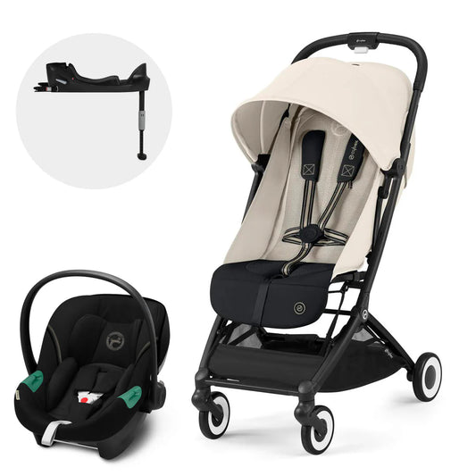 Travel System: Orfeo + Aton S2 Chair + Base - Light Beige 