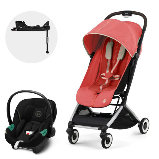 Travel System: Orfeo + Aton S2 Chair + Base - Hibiscus Red 