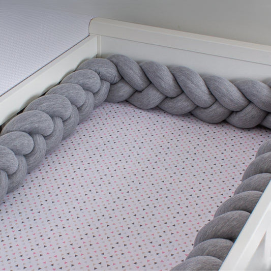 Protector de Cuna Trenza - Gris | Nueve Lunas