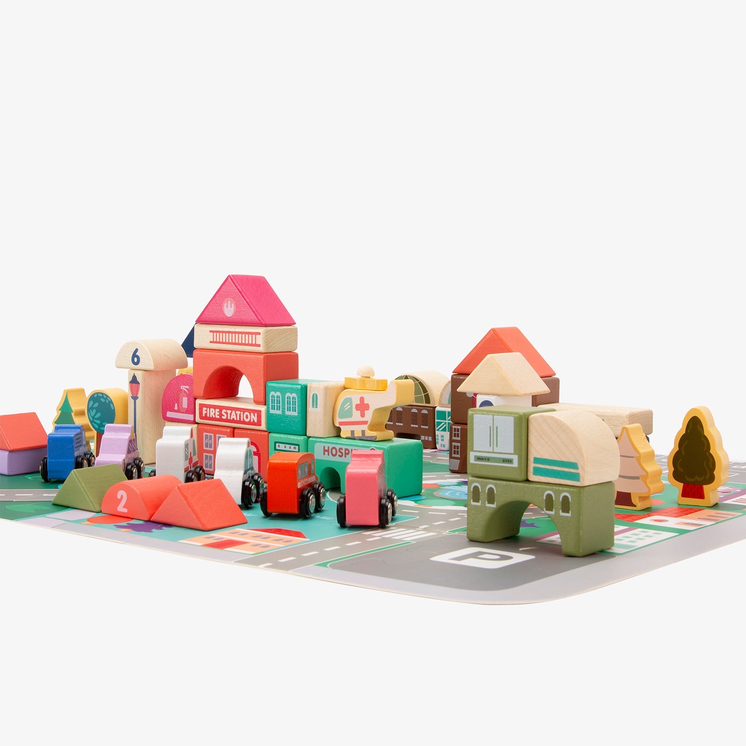 Bloques de Construcción Infantil de Madera Santiago Multicolor - Form Design