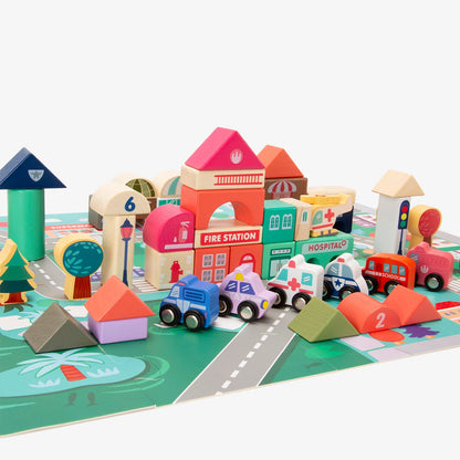 Bloques de Construcción Infantil de Madera Santiago Multicolor - Form Design