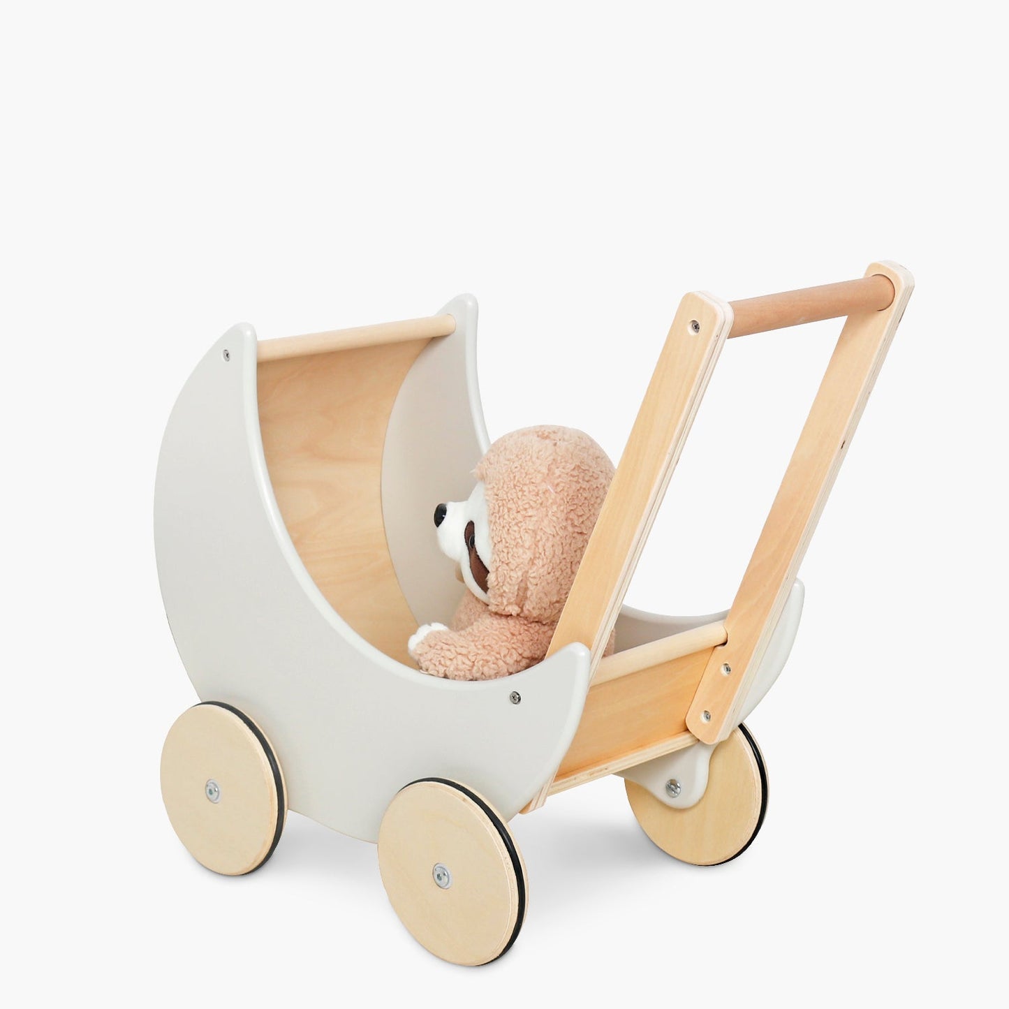 Coche para Muñecas Infantil de Madera Samanta - Gris claro | Form Design