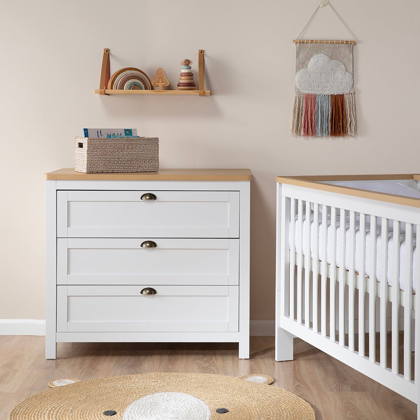 Cuna 3 en 1 Jacinta - 137 x 78 cm - Natura/Blanco | Form Design