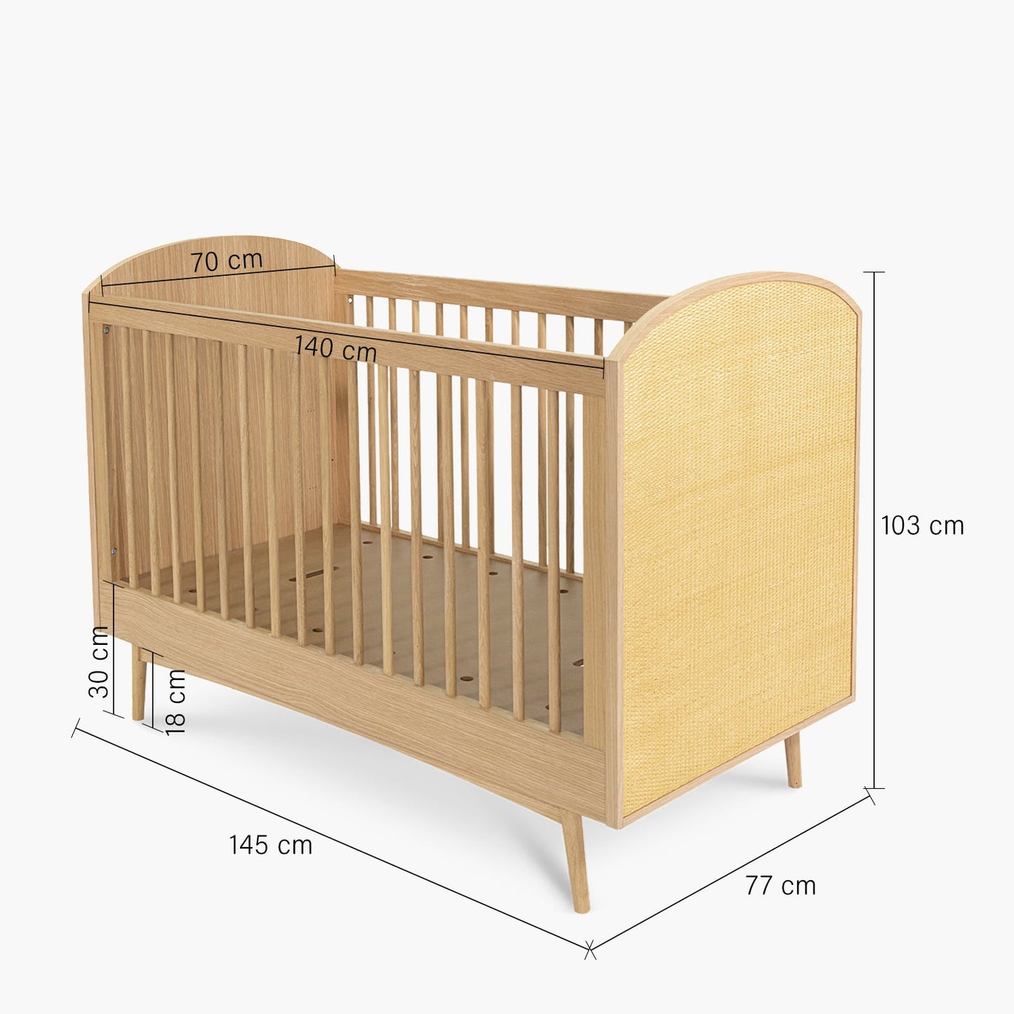 Cuna 3 en 1 Mara - 140 x 70 cm - Natural | Form Design