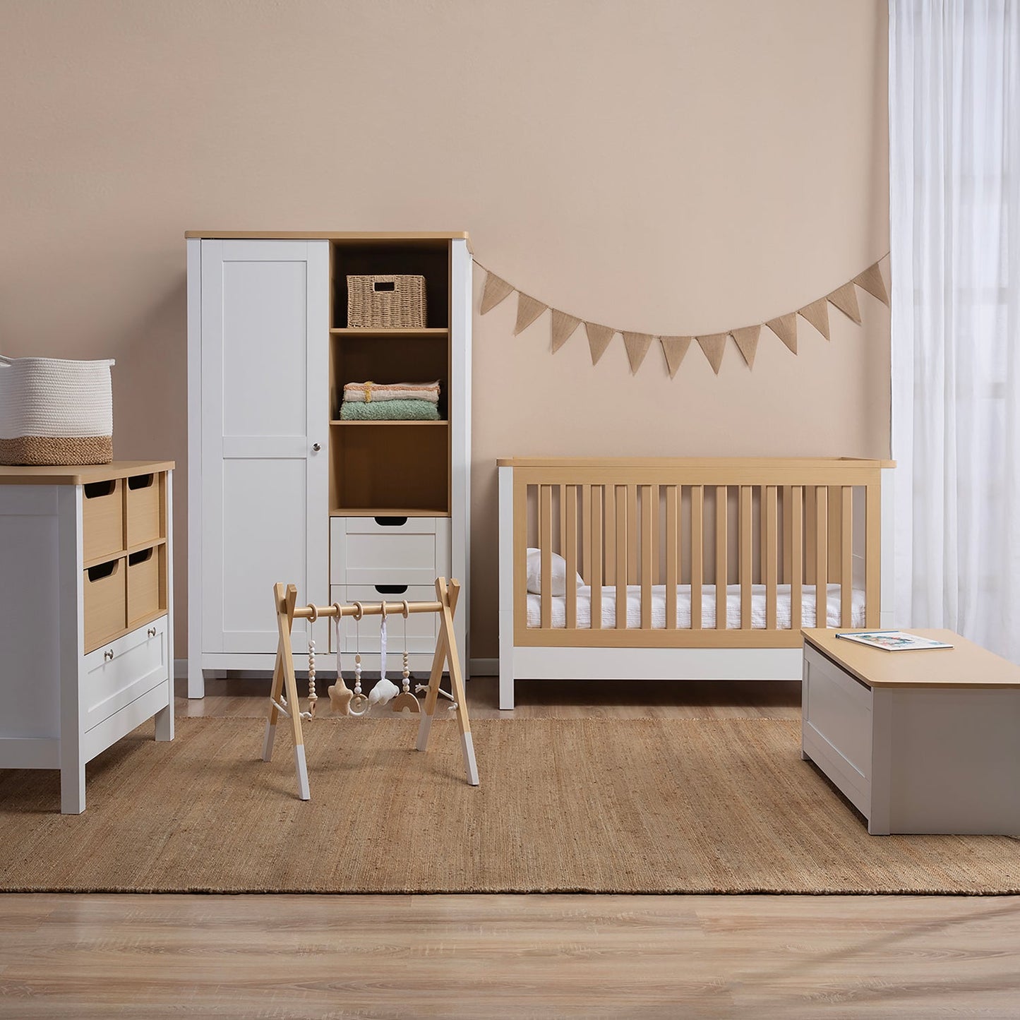 Cuna 3 en 1 Clara - 140 x 70 cm - Natura/Blanco | Form Design