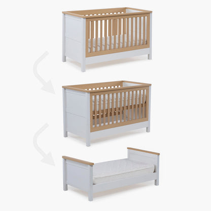 Cuna 3 en 1 Clara - 140 x 70 cm - Natura/Blanco | Form Design