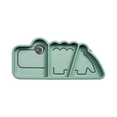 Plato de Silicona para snack con ventosa Croco Verde (7002989854903)