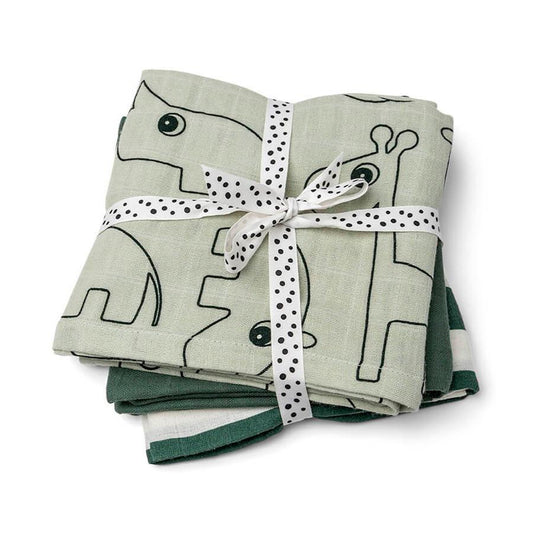 Set de 3 Manta Muselinas Gots Deer Friends Verde (6798758871223)