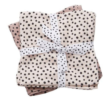 Set 2 Mantas Muselina  Grande Happy Dots Rosa (6640397254839)